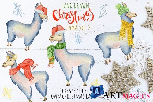 Christmas lama watercolor creator 2 - 2080239