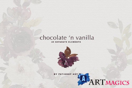 Chocolate Vanilla Watercolor Set - 4144538