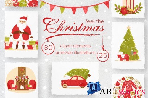 Feel the Christmas Holiday Clipart