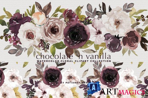 Chocolate Vanilla Watercolor Set - 4144538