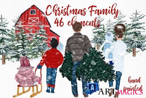 Christmas Family Clipart - 4130043