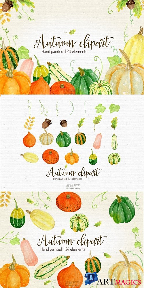 Watercolor Pumpkin Clipart - 2950497