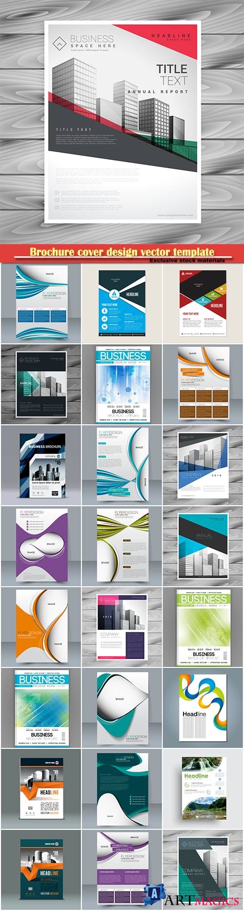 Brochure cover design vector template # 19