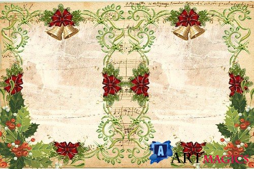 Country Christmas Backgrounds with FREE Ephemera and Clipart - 355412