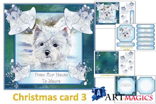Christmas Card Making Kit with free clipart - 359472