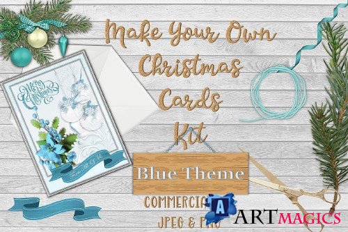 Christmas Card Making Kit with free clipart - 359472