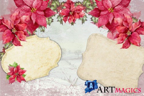 Watercolour Poinsettia Backgrounds