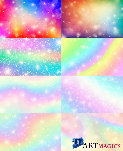       / Multicolored backgrounds with bokeh in vector