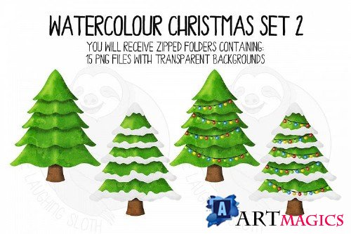 Watercolor Christmas Clipart Set 2 352820