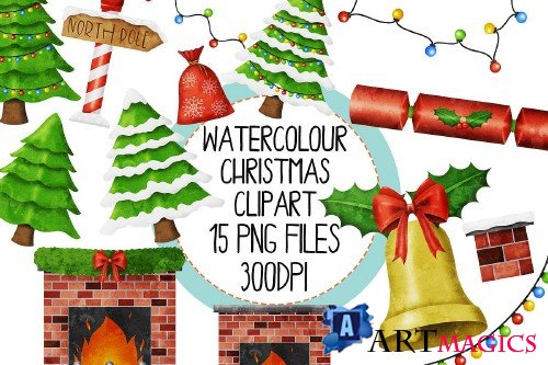 Watercolor Christmas Clipart Set 2 352820