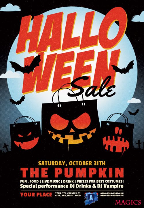 Halloween sale - Premium flyer psd template