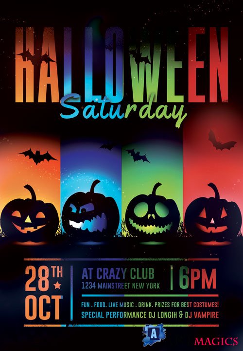 Halloween saturday - Premium flyer psd template