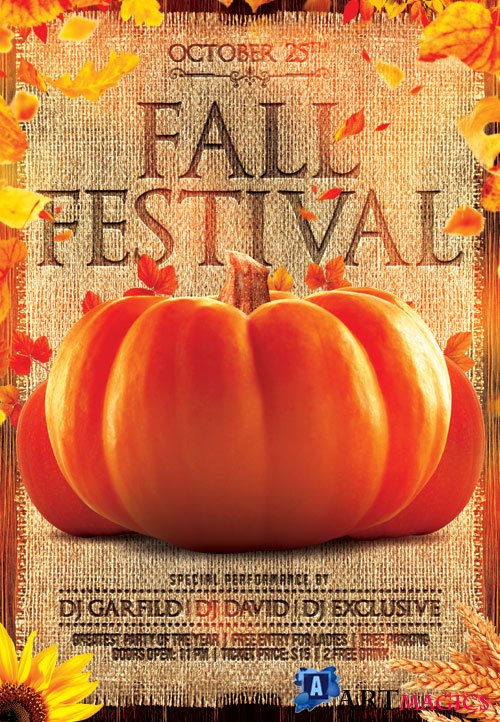Fall festival party - Premium flyer psd template