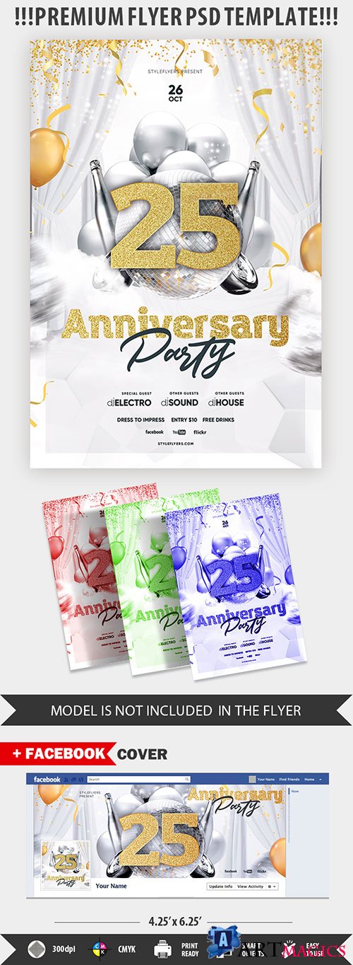 Anniversary Party psd flyer