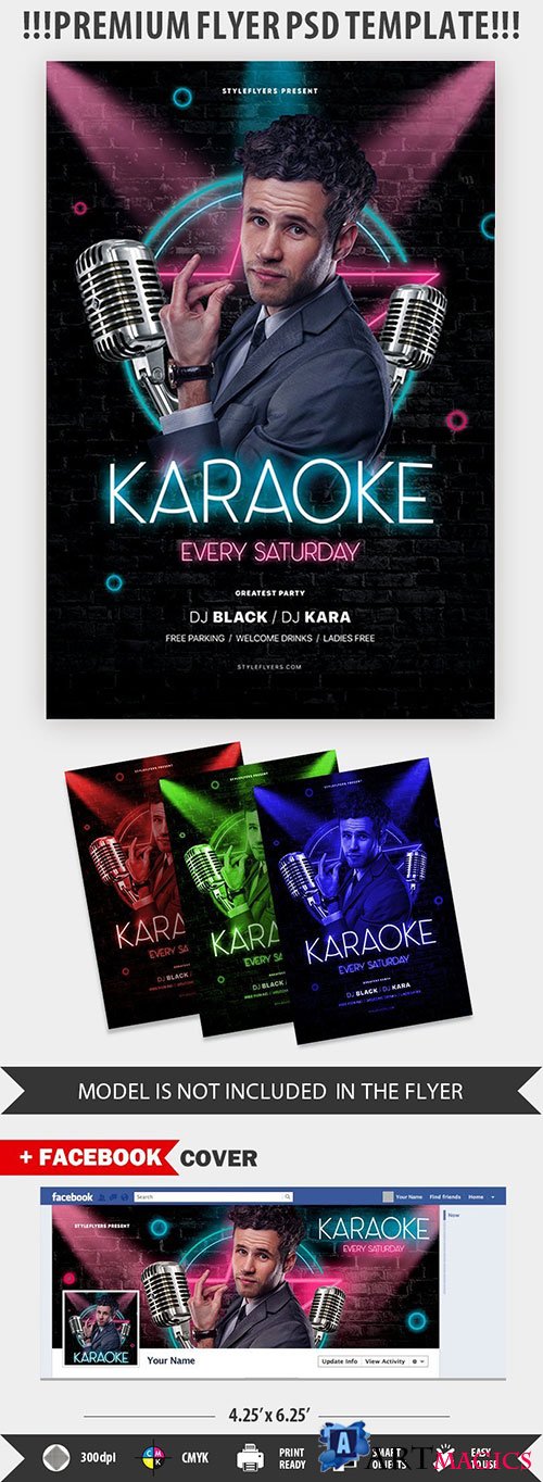 Karaoke psd flyer