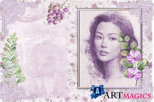 Water colour Lavender Ladies Backgrounds and Clipart - 364218