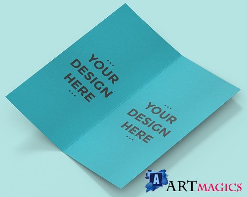 Bi-fold Brochure Paper Texture Mock-up