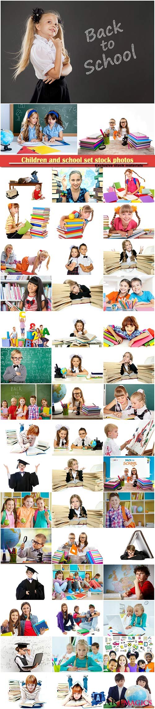 Children and school set stock photos # 2