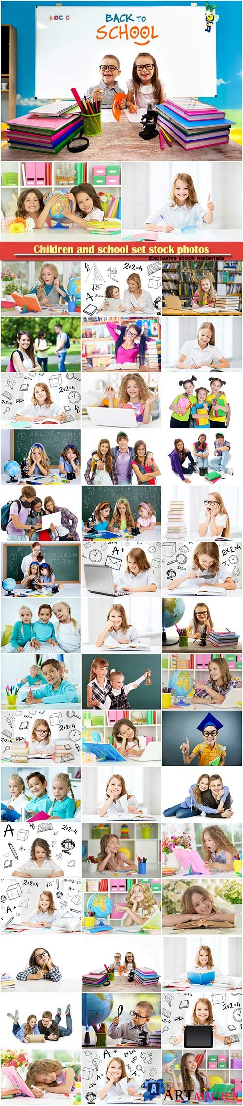 Children and school set stock photos # 3