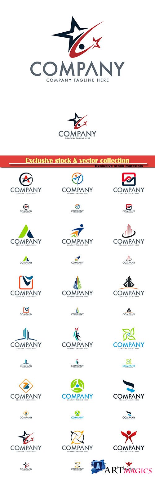 Logo vector template business set # 51