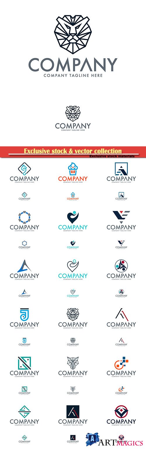 Logo vector template business set # 49