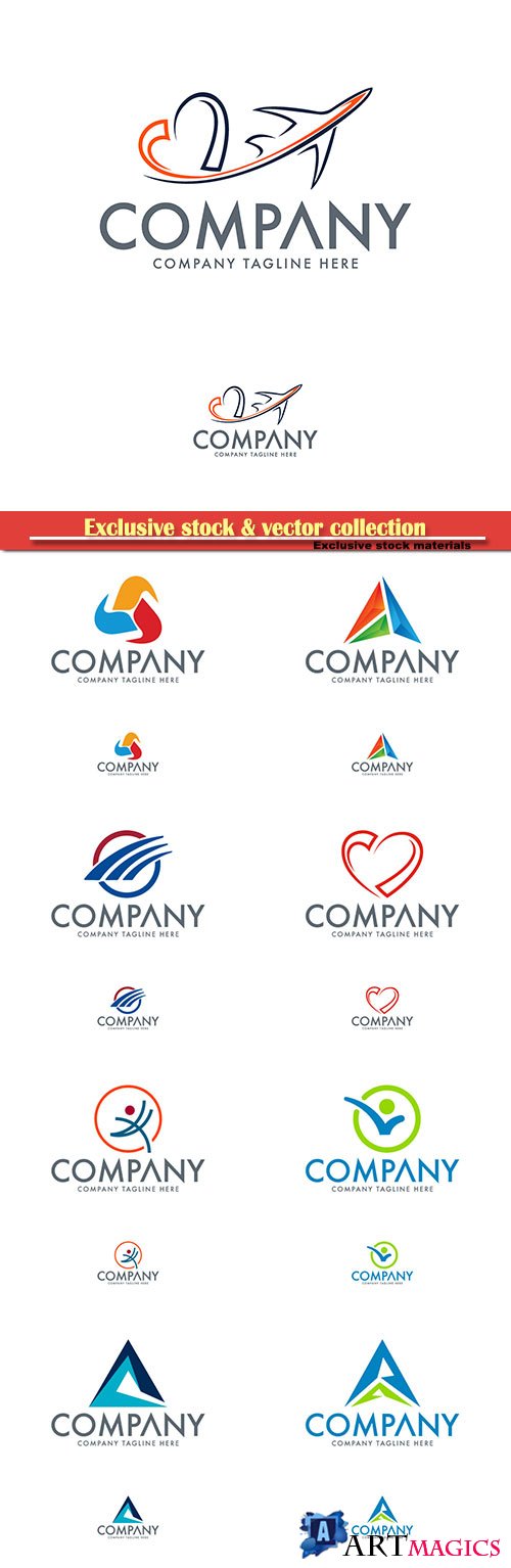 Logo vector template business set # 53