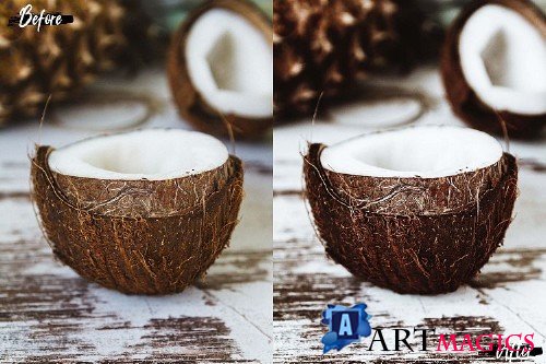 5 Coconut Photoshop Actions, ACR and LUT presets