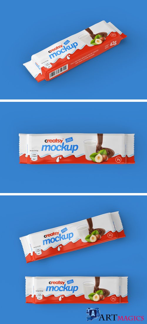 Chocolate Bar Package Mockup