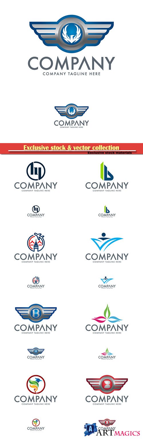 Logo vector template business set # 72