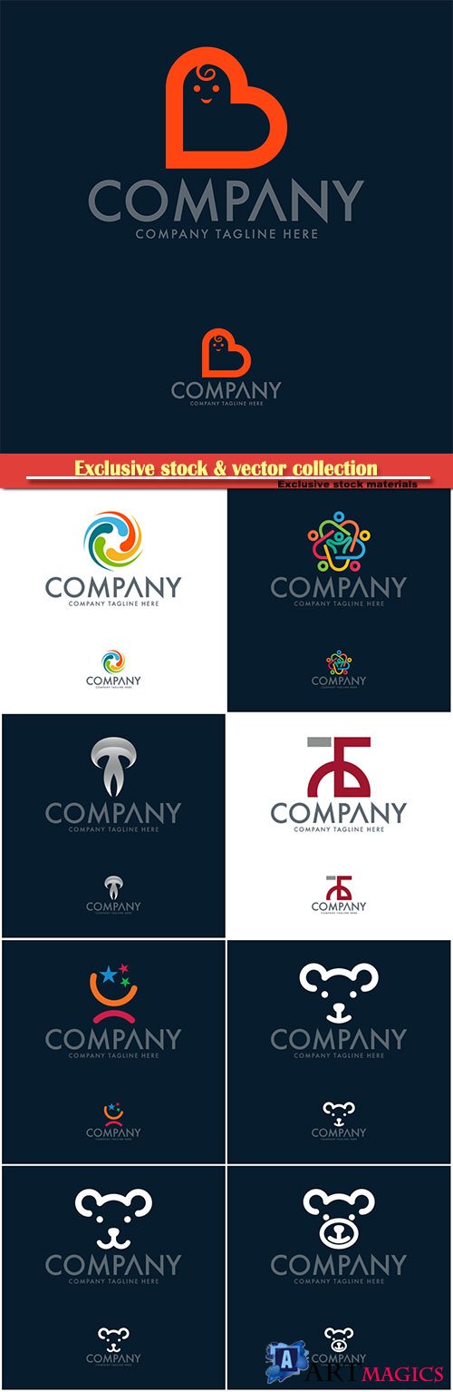 Logo vector template business set # 68