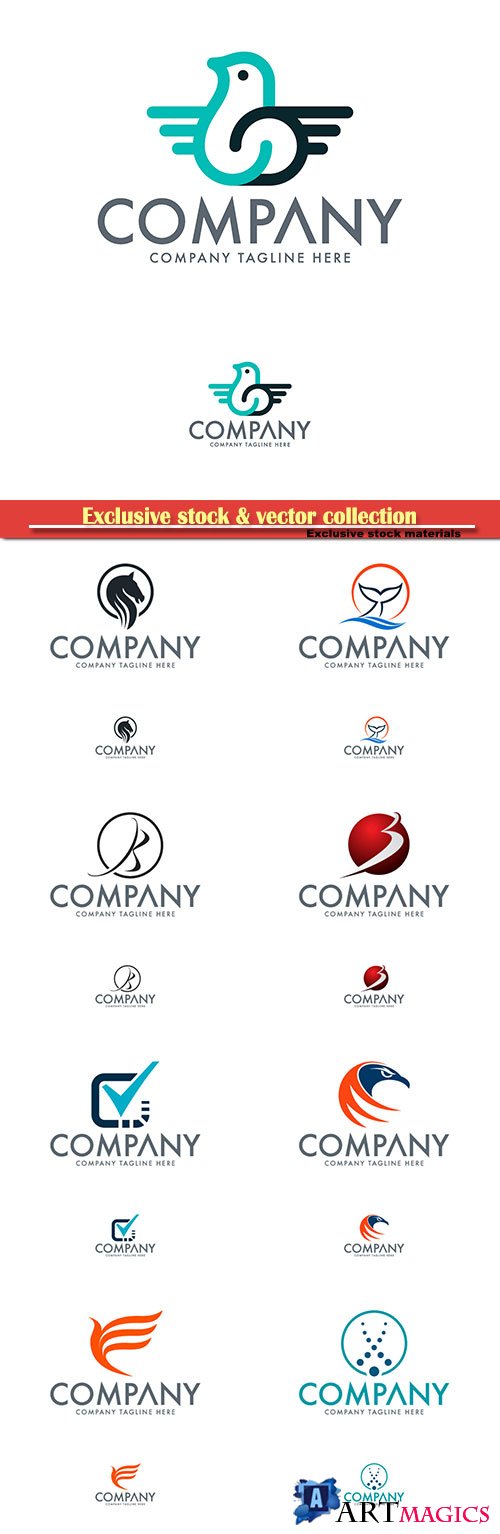 Logo vector template business set # 70