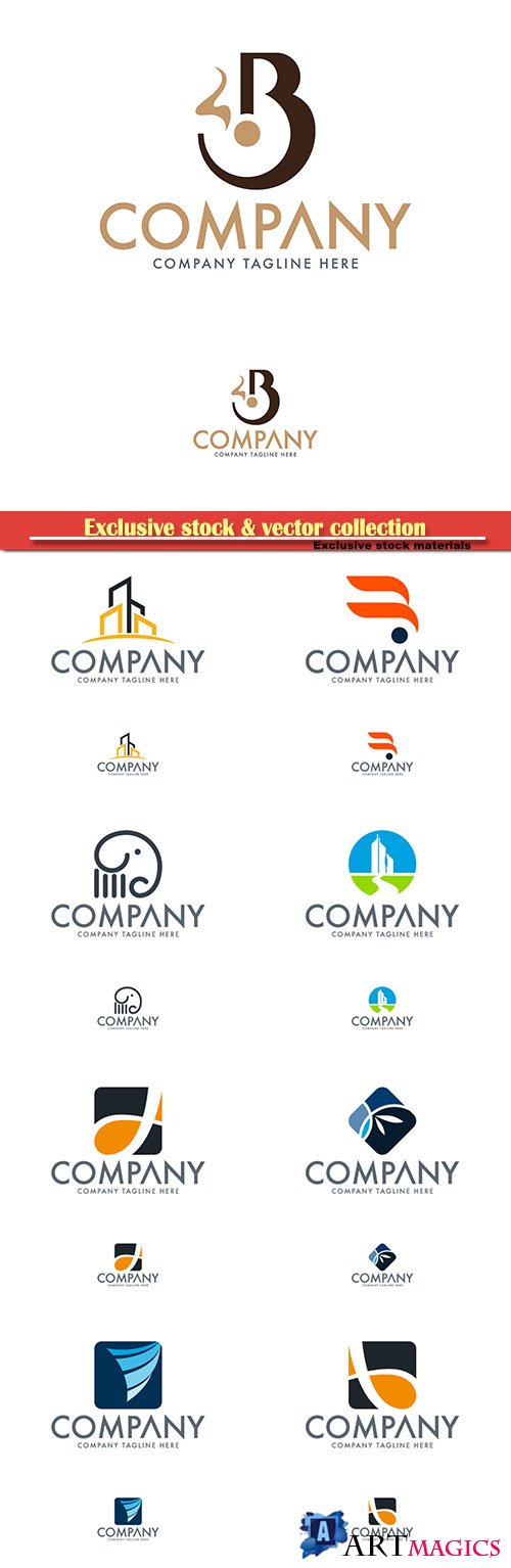 Logo vector template business set # 69