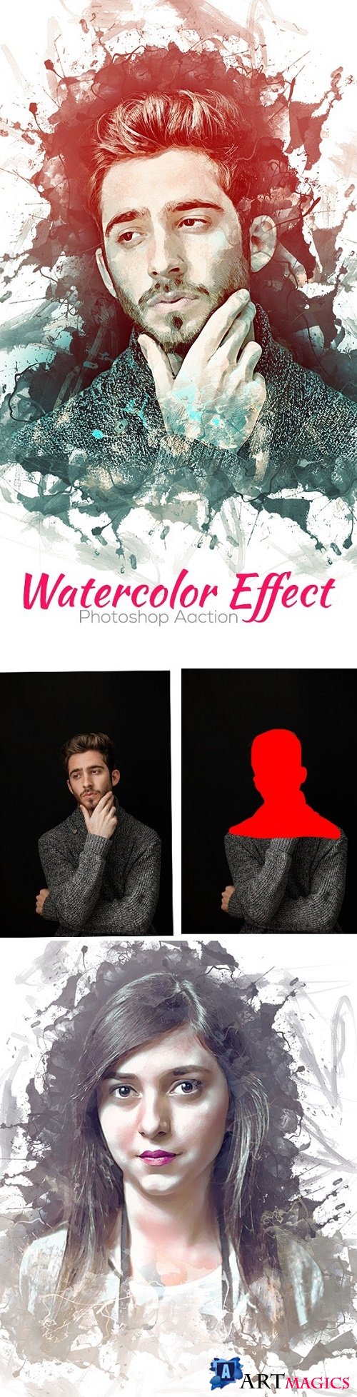 Watercolor Effect Photoshop Action 24740269