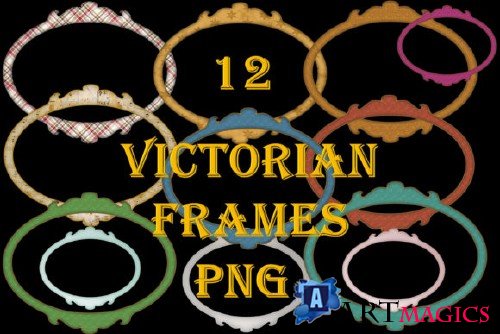12 Victorian Frames PNG