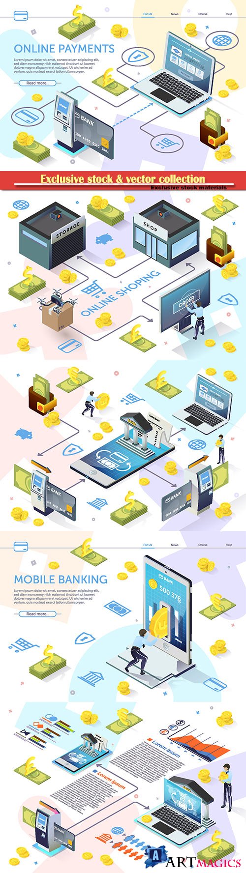 Online Banking, financial Services vector Illustration