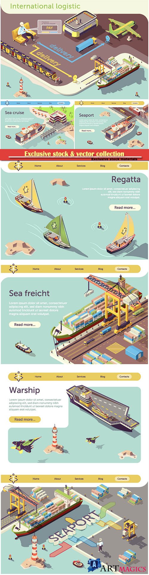 Online International Logistic Infographic Banner