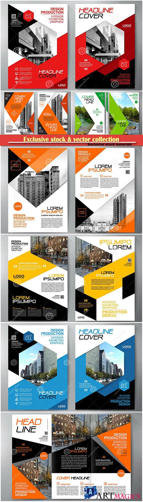 Business brochure, flyer design, leaflets a4 template, cover book and magazine, annual report vector illustration