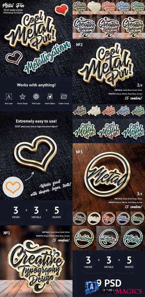 Metal Pin  Text and Logo Effect - 24741564