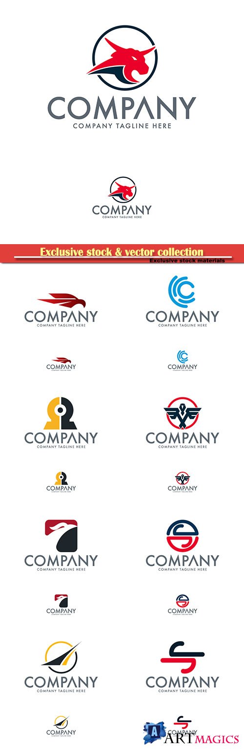 Logo vector template business set # 74
