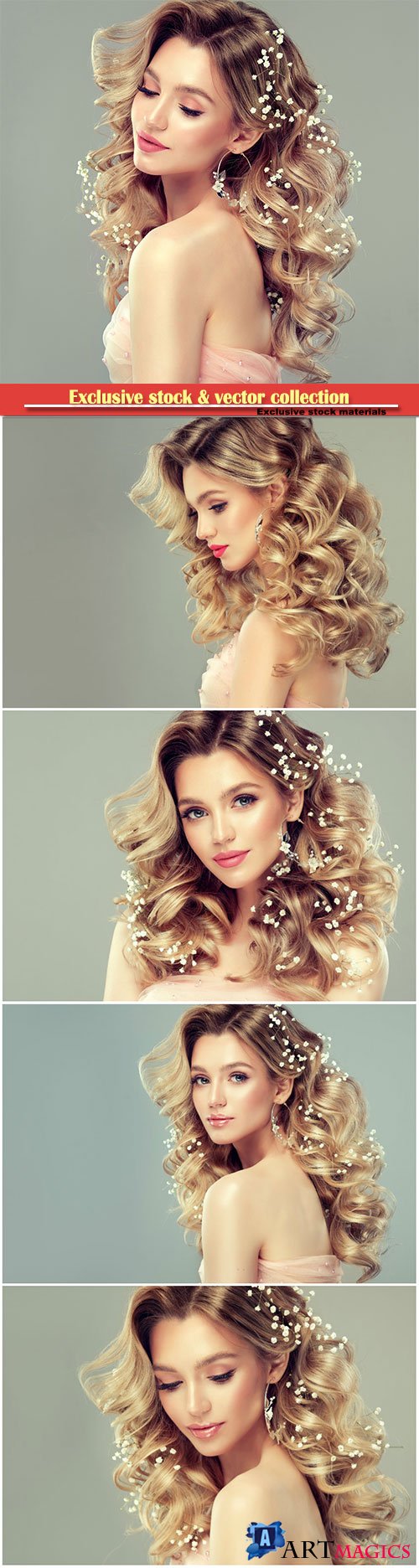 Attractive example of evening or wedding hairstyle and make up
