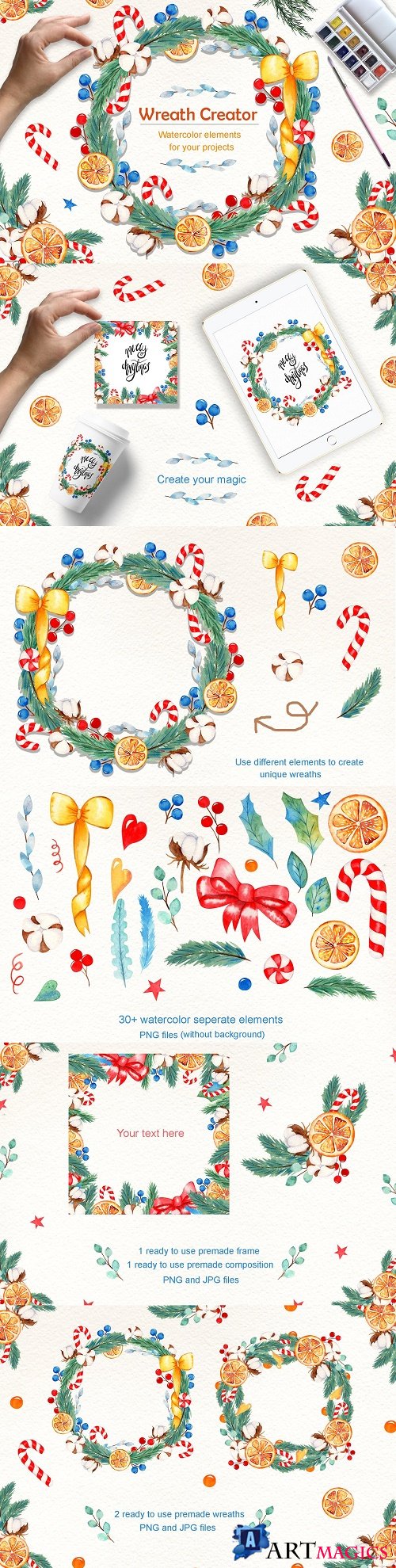 Wreath Creator Watercolor Clipart - 4207121