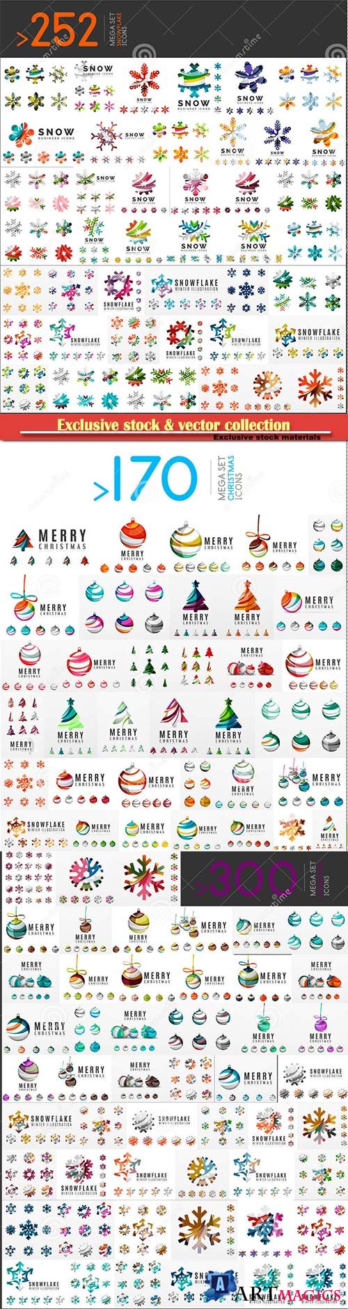 Mega set of Christmas Logos