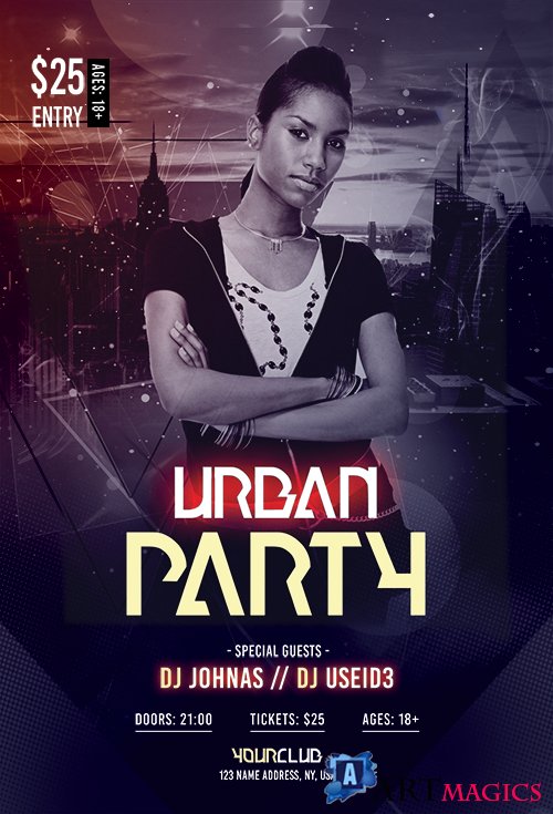 Urban party psd - Premium flyer psd template