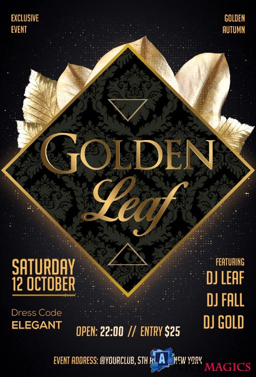 Golden Leaf - Premium flyer psd template