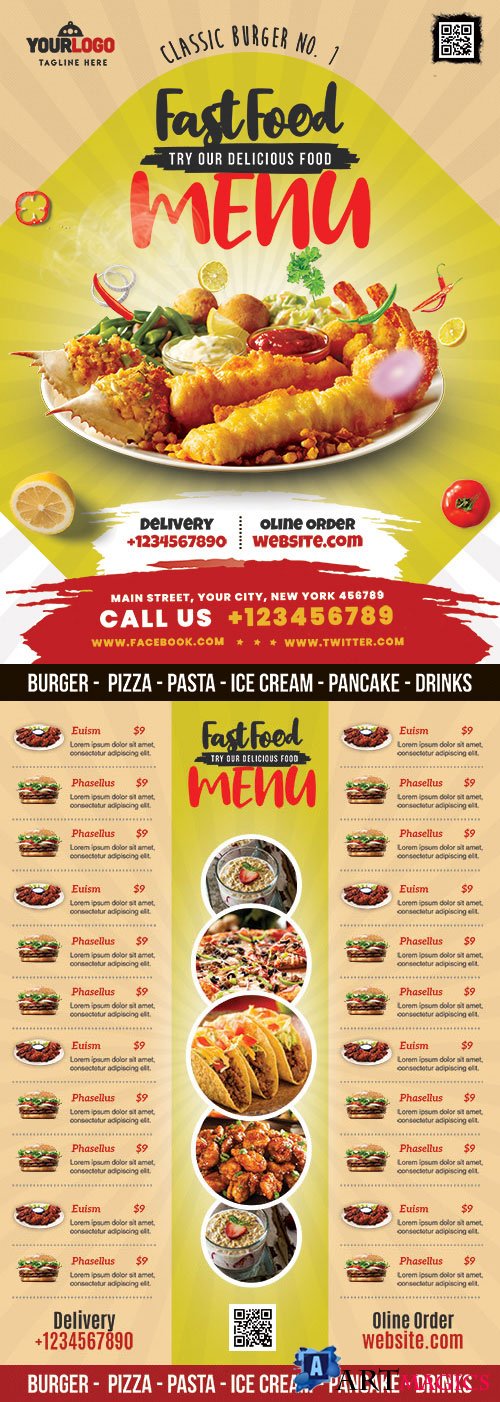Fast Food menu - Premium flyer psd template
