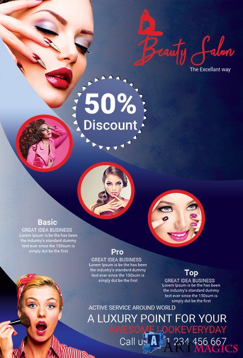 MakeUp Beauty Salon PSD Flyer Template