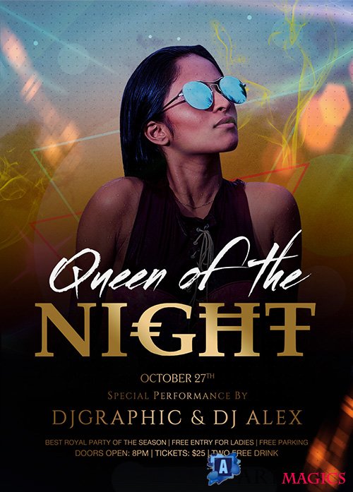 Queen Of The Night PSD Flyer Template