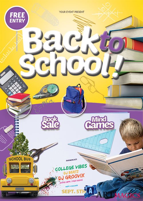Back To School Kids - Premium flyer psd template