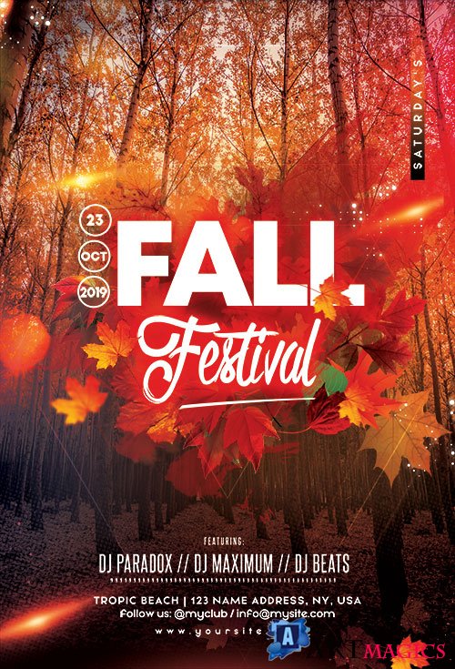 Fall Festival Party PSD Flyer Template