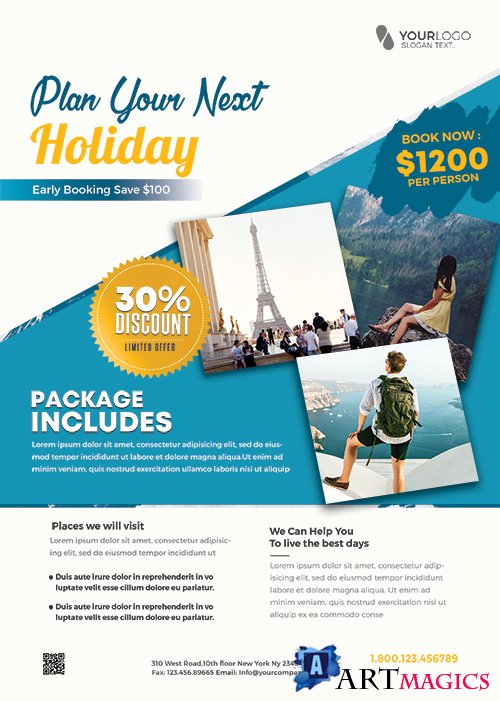 Travel Holiday PSD Flyer Template